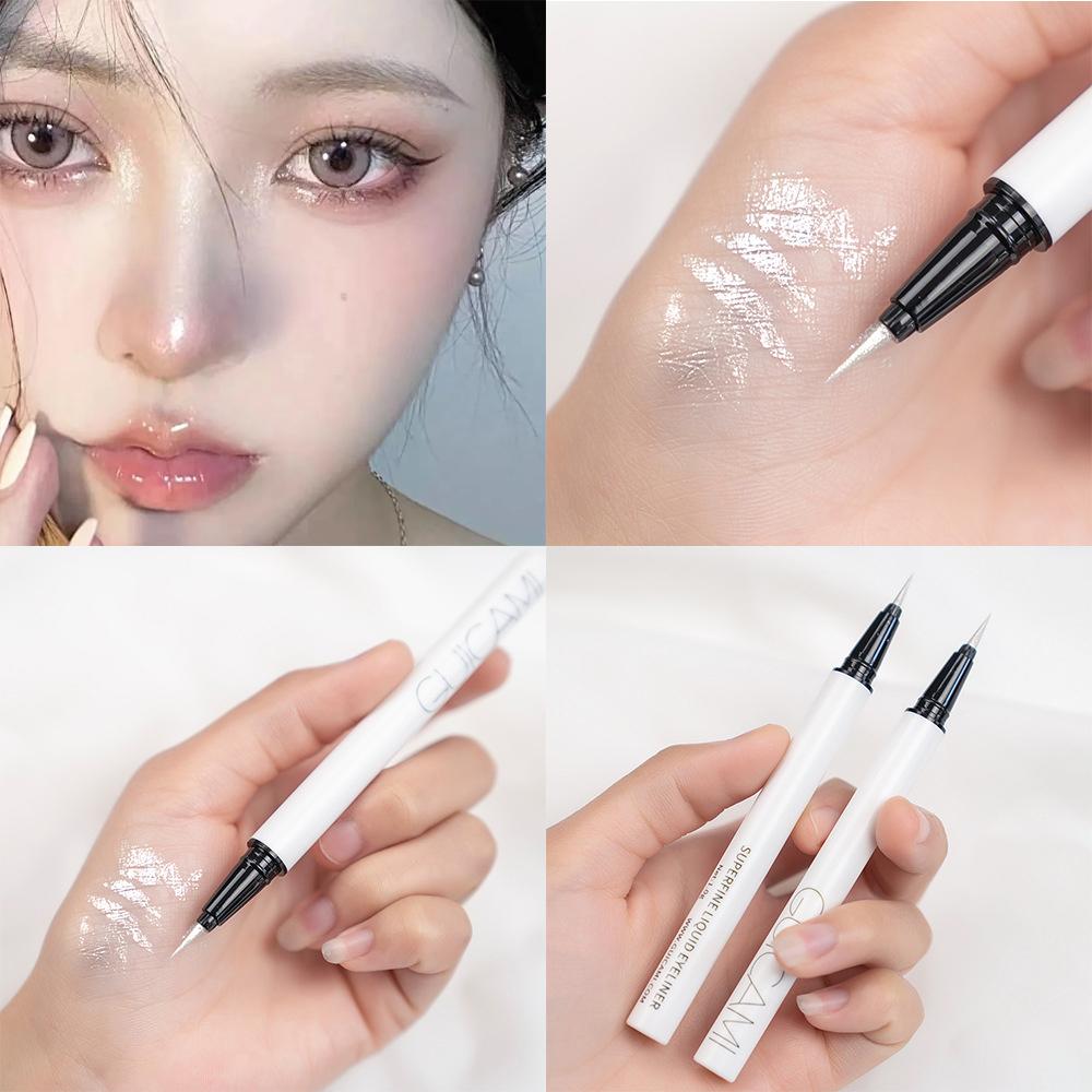 Flüssiger Eyeliner Liegender Seidenraupenstift Mattschatten Langlebiger wasserdichter, schnell trocknender Teebraunstift Glitzer-Augen-Make-up Beauty-Tools
