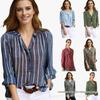 Women's Simple Fashion Printed Striped Loose Shirt