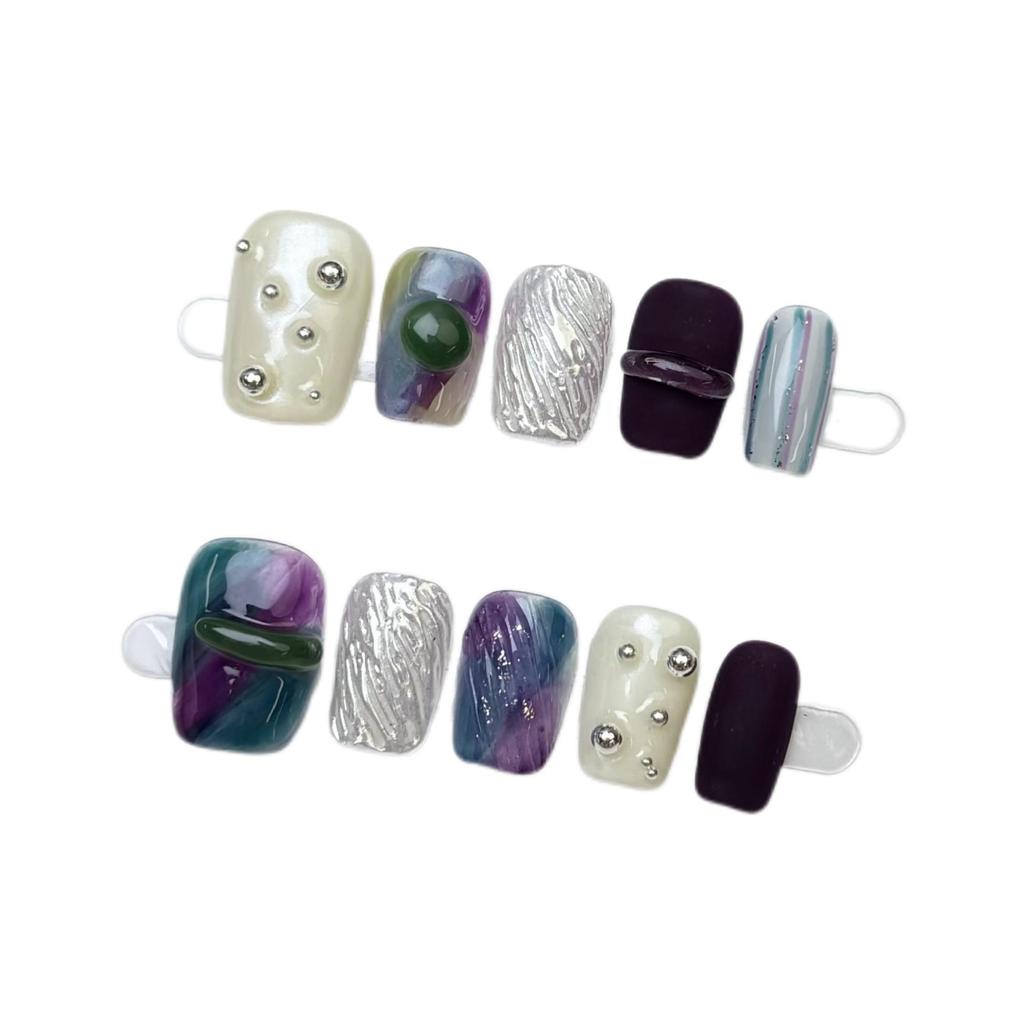 Fairy Zixia Handmade Wearable Nail Pieces: Short, Whitening, Removable Fake Nail Stickers