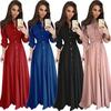 Womens Maxi Dress Long Sleeve Button Down Evening Party Cocktail Shirt Dresses