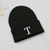 Letter A-Z Embroidered Beanie Hat Unisex Winter Knit Caps for Men Women Soft Ski Hat