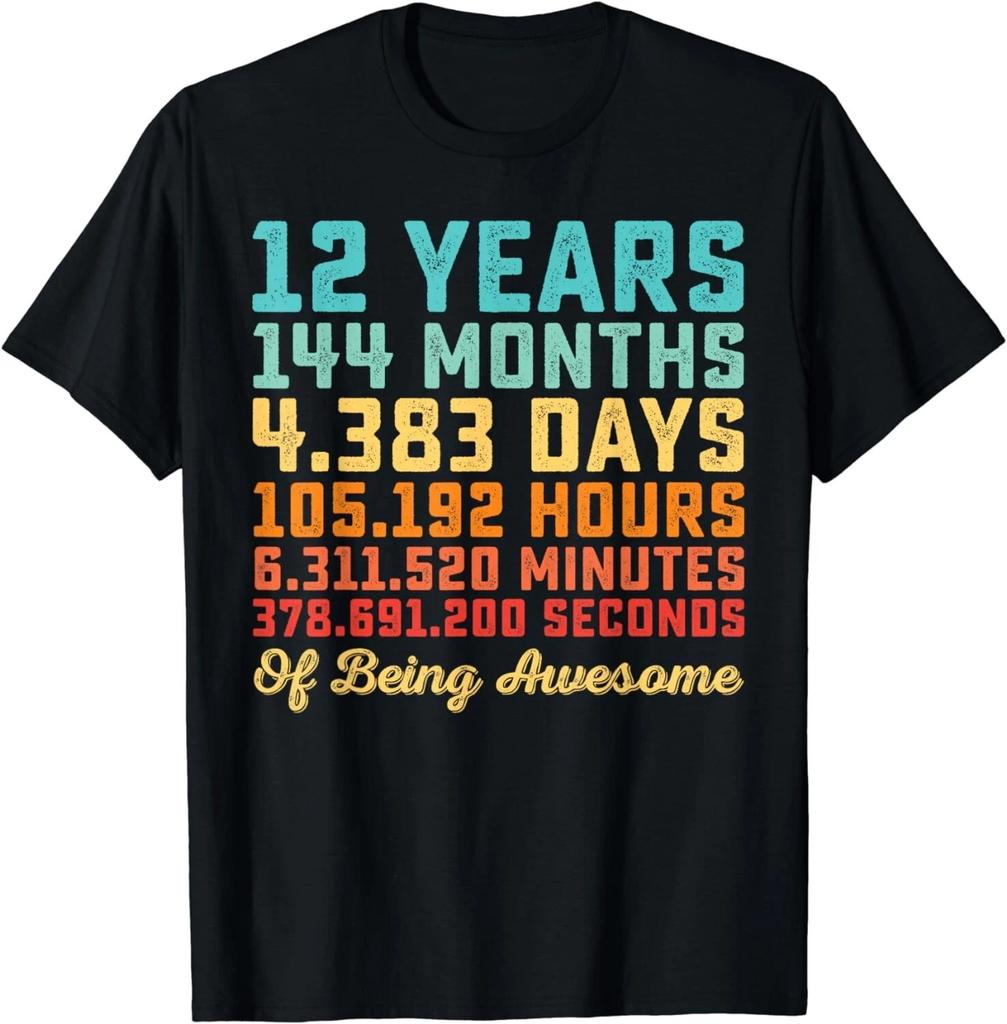 12 Years Old Birthday Quote Funny 12th B-day Math Lover Unisex T-Shirt