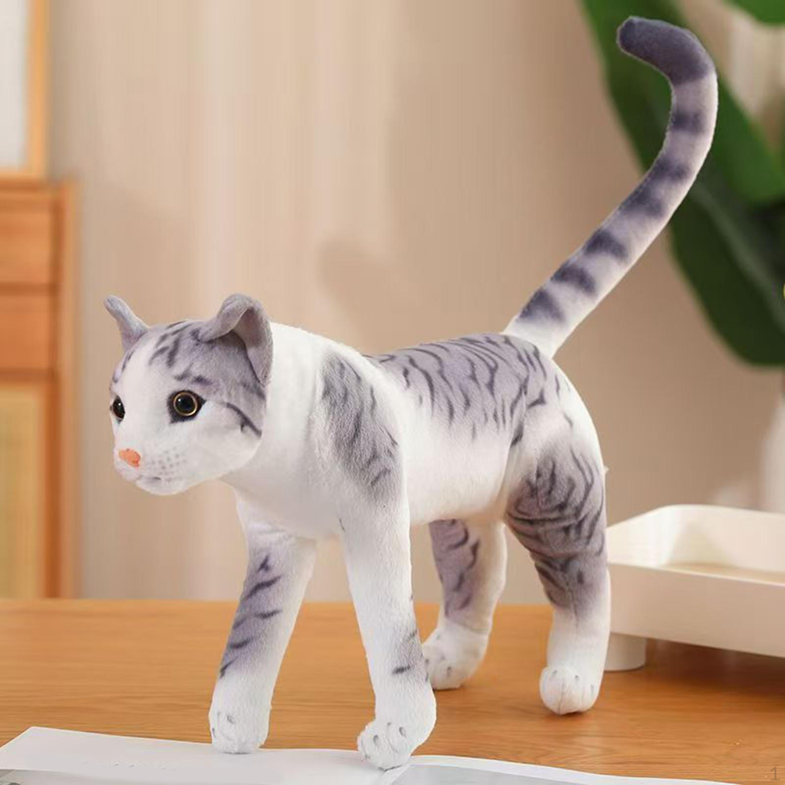

13.78inch Cat Toy Doll Huggable Home Decoration Realistic Sofa Ornament Stuffed Animal for синій
