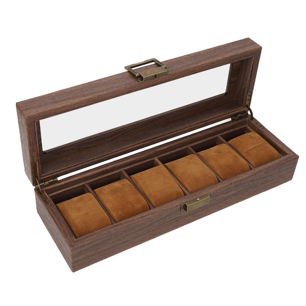 32*12*8cm Retro Wooden Wristwatch Storage Case  Personal Multi-watch Collection Storage