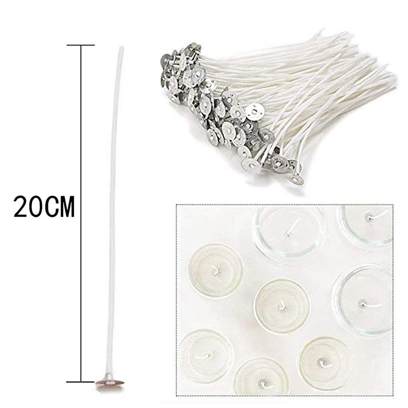 100Pcs/set Candle Wicks Smokeless Wax Pure Cotton Core 9/15/20cm DIY Candle Making Pre-waxed Wicks For Party Accessories