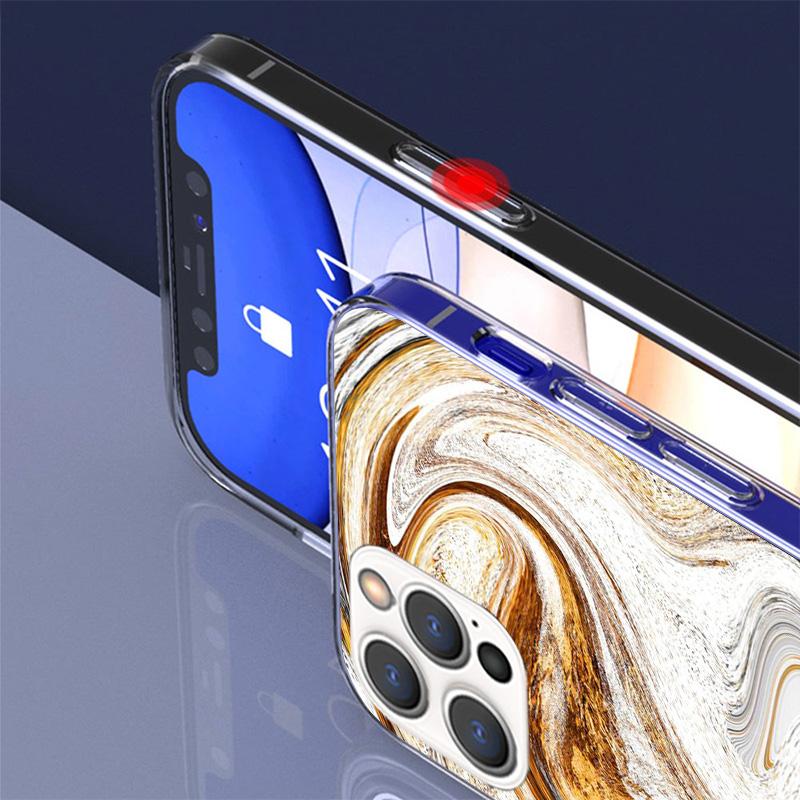 Fashion Gold Pink Geometric Marble Phone Case For iPhone 17 Air 16 Pro Max 16E 15 + 14 Plus 11 12 13 Mini 7 8 SE Gift Print Cove