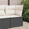 VidaXL Garden Corner Sofa with Cushions, Seat with Backrest, Outdoor Patio Backyard Terrace Furniture, Black 366012