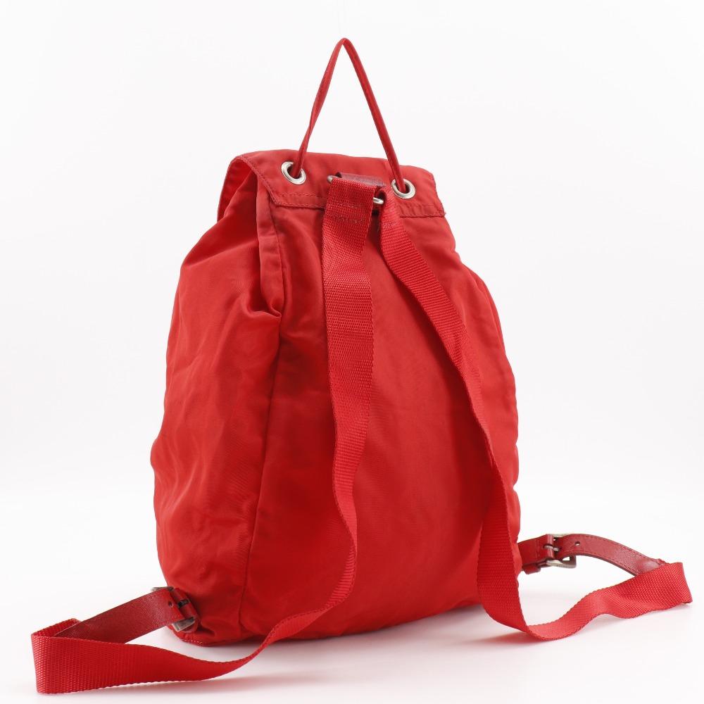 PRADA Backpack Daypack Red Nylon Women Used