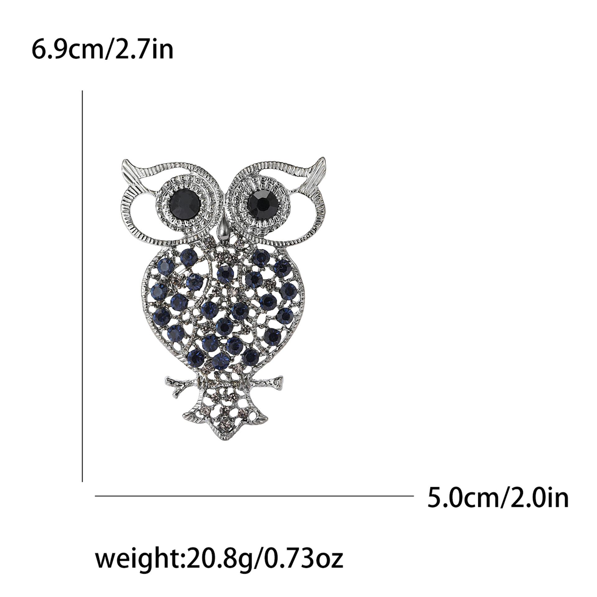 Ретро сплав горный хрусталь полая сова брошь высокого класса изысканная женская одежда корсаж ювелирные изделия булавка
