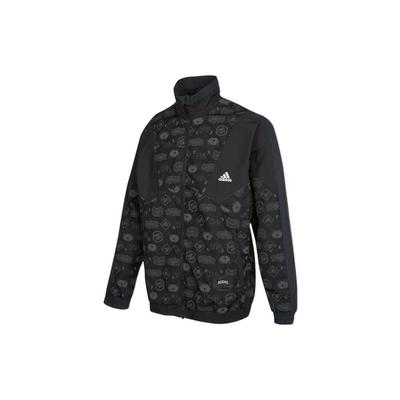 Logo Print Sports Casual Jacket Men Jackets Black HE7474