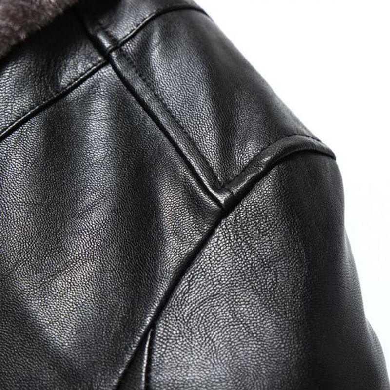 Chaqueta de Cuero Sintético Premium para Hombre Estilo Motero Abrigo de Piel para Motocicleta Corte Ajustado Ropa de Abrigo