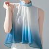 Bluză Unică cu Gradient Femei Elegantă Franceză Fără Mâneci Cămașă din Șifon Elegantă Casual Top de Vară