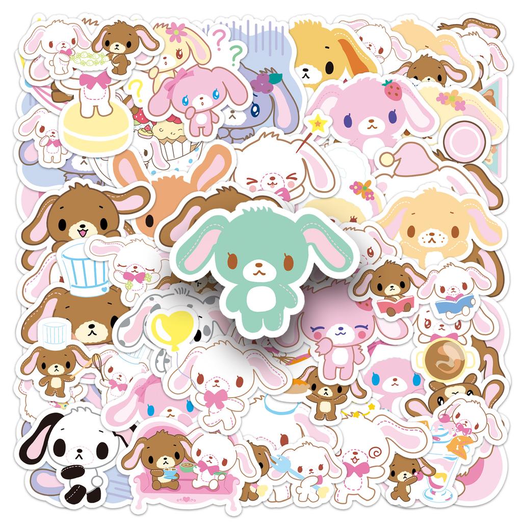 50PCS Cartoon Sugarbunnies Graffiti Stickers Cute Sanrio Dessert Rabbit Guka Decorative Mobile Phone Stationery DIY Toys Sticker