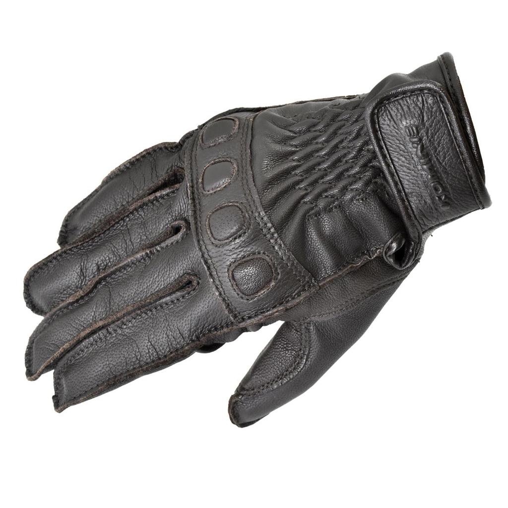 Komine Motorcycle Vintage Leather Dark Size M for and Genuine Leather Gloves, Brown, (GK-720 411), Spring, Summer, Autumn,