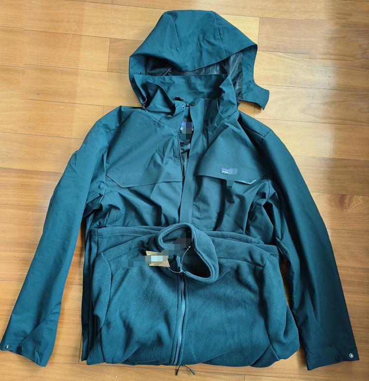 3-in-1 Waterproof Hooded Mountaineering Jacket with Fleece Liner for Winter Large темно-зеленого