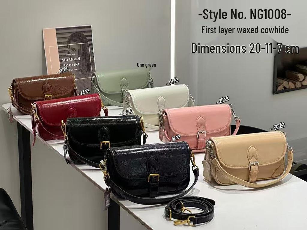 Damen Echtleder Sattel Crossbody Tasche - Vielseitige Kleine Mode Hüfttasche