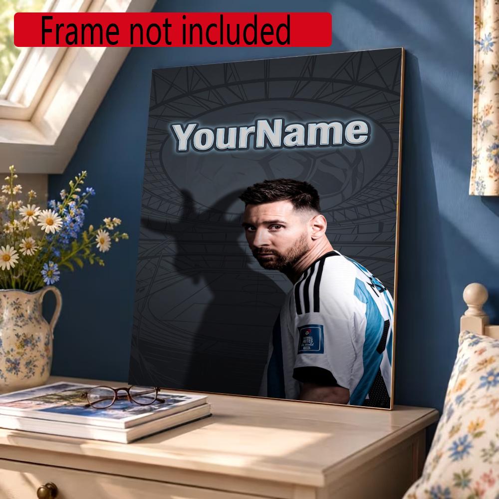Messi Customize Your Name Diamond Painting Round Diamond Diy Frameless Holiday Artwork Suitable For Home Office Wall Decoration