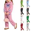 Girls' Print Hoodie and Sweatpants Set, 2-Piece Outfit for Casual Wear