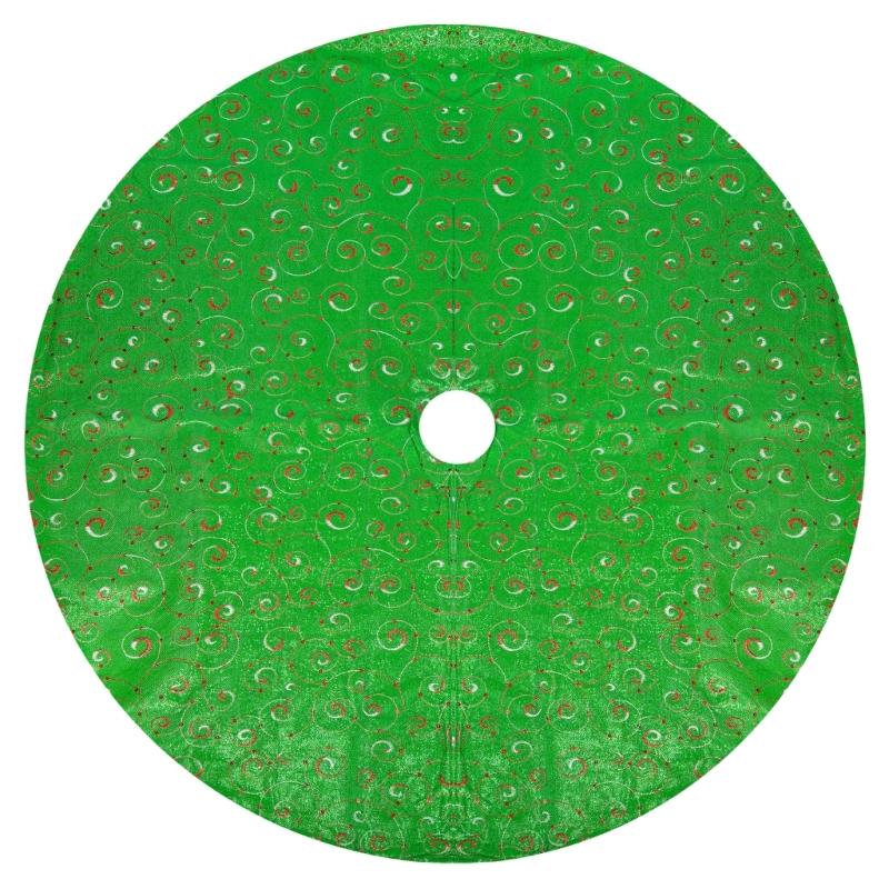 

Flannelette Christmas Tree Skirt Tree Ground Cover 122cm with Hook Fasteners for Seasonal Holiday Festival Decors 1