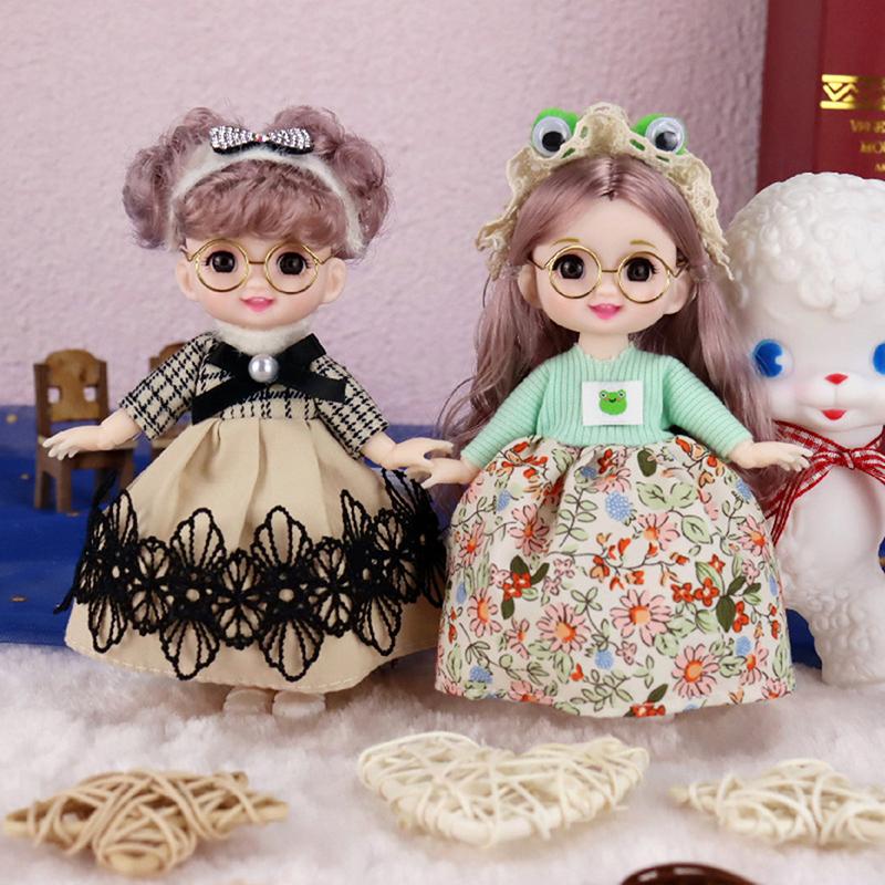 Cute 17Cm Princess Doll With Clothes 13 Joints Ob11 Bjd Dolls Dress Up Toy For Girls Diy Gift