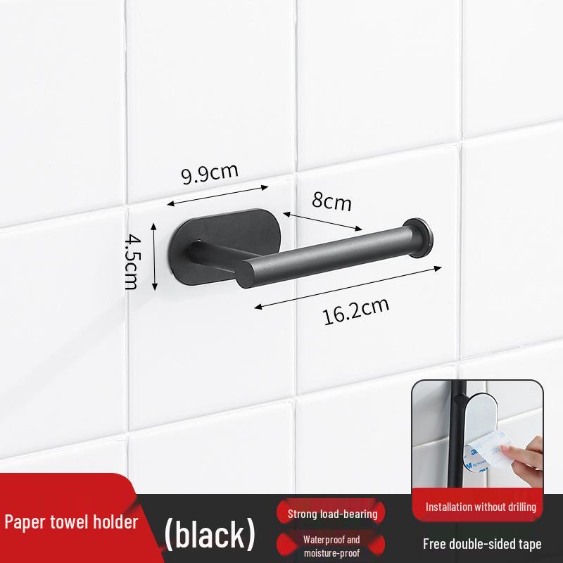 Stainless Steel No-Drill Wall-Mounted Towel and Toilet Paper Holder