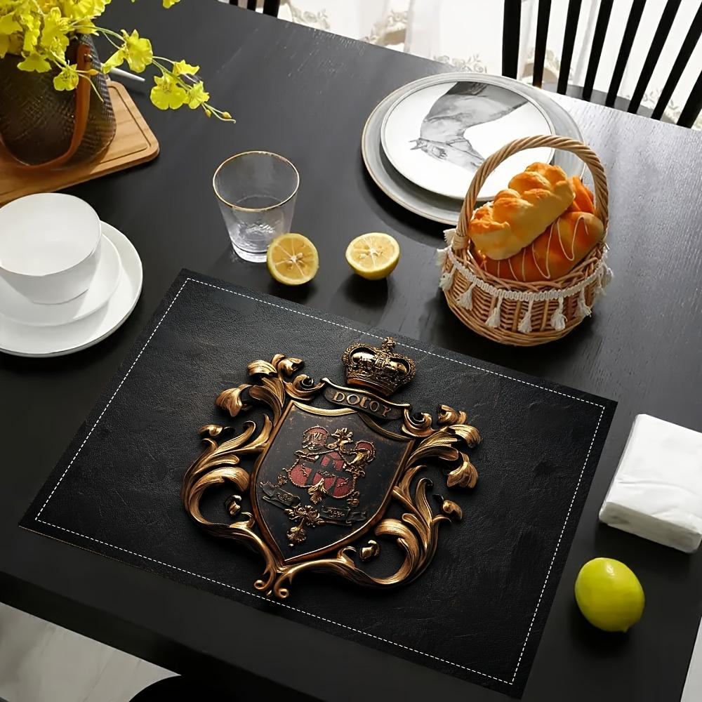 4pcs Set Fashionable Printed Pattern Table Mats | Suitable For Dining Tables, Kitchens, Parties, Indoor, Holidays, Dinners, And Home Decoration,