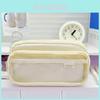 Minimalist Clear Pencil Case With Large Capacity For Students And Office Use