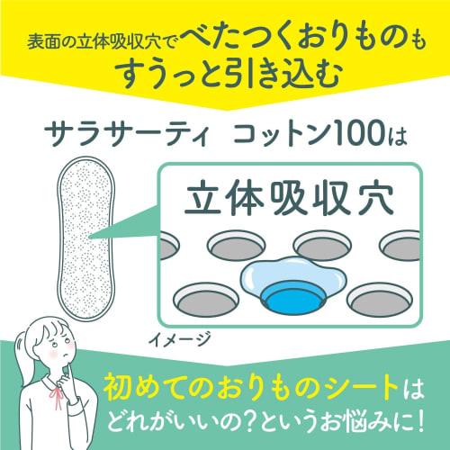 [Set of 2] Sarasaty 100% Cotton Unscented Panty Liners, 56 Count