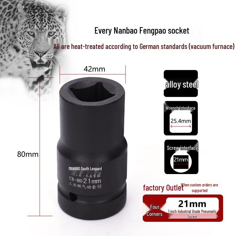 Industrial Grade Heavy Duty 1-Inch Pneumatic Hex Socket for Truck Tires