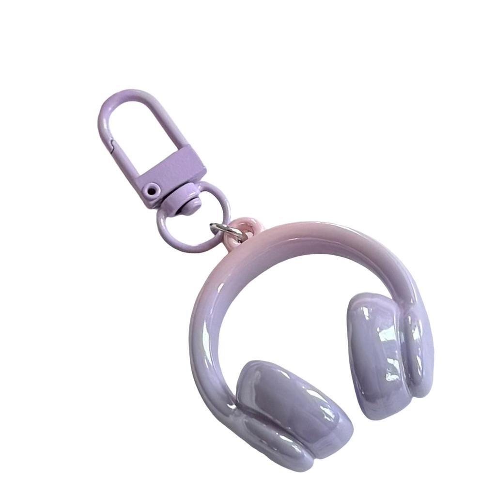 Stylish 3D Headphone Keychain Bag Pendant for Backpacks User Friendly Resin Creative Gift for Friends and Students