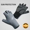 1Pair Cycling Gloves Running Fishing Gloves Anti Slip Ice Silk Sun Protection Breathable Half Finger for Outdoor Sports