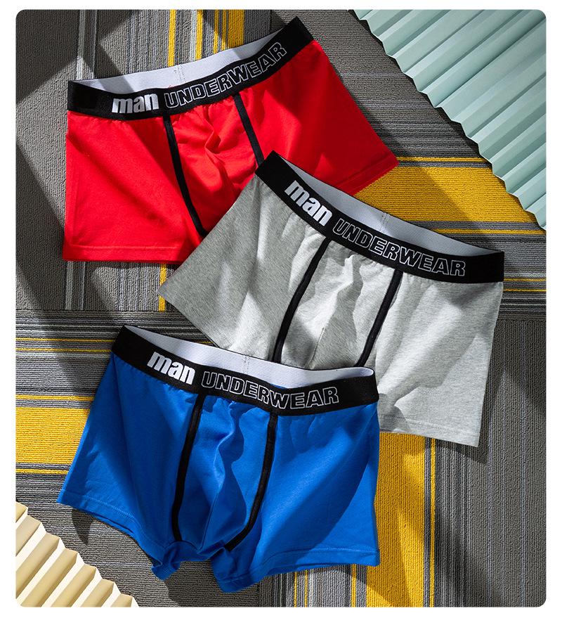 Men's Mid-Rise Pure Cotton Breathable Boxer Briefs - Youth Sports Trendy Style
