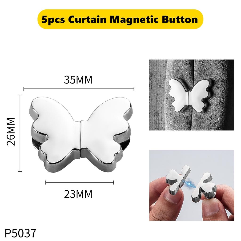 Curtain Magnetic Button Detachable Curtain Fix Fastener Clip Prevent Light Adjustment Window Screen Close Magnet Buckle