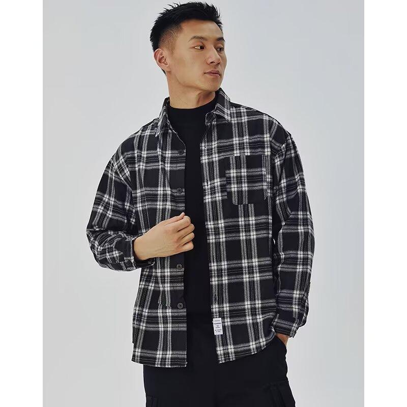 2024 Spring and Autumn Pu Handsome Coat Men's Ins High Street Fashion Brand Hong Kong Style Japanese Harajuku Style Korean Style Trendy Loose Jacket
