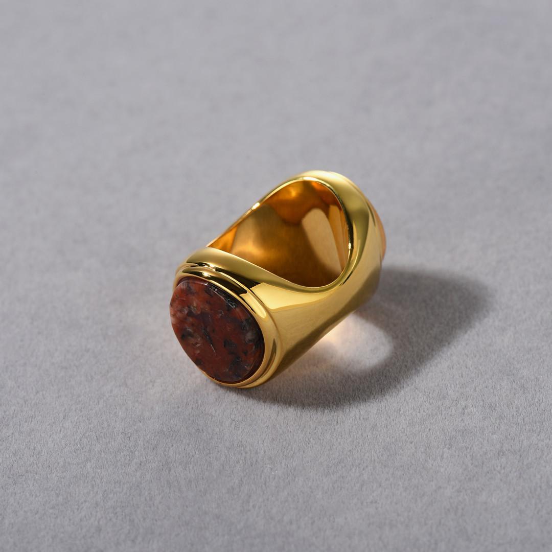 

Уникальное кольцо с двойным камнем, покрытие настоящим золотом 18 карат, нишевый дизайн, кольцо для женщин, подчеркивающее темперамент, модное кольцо