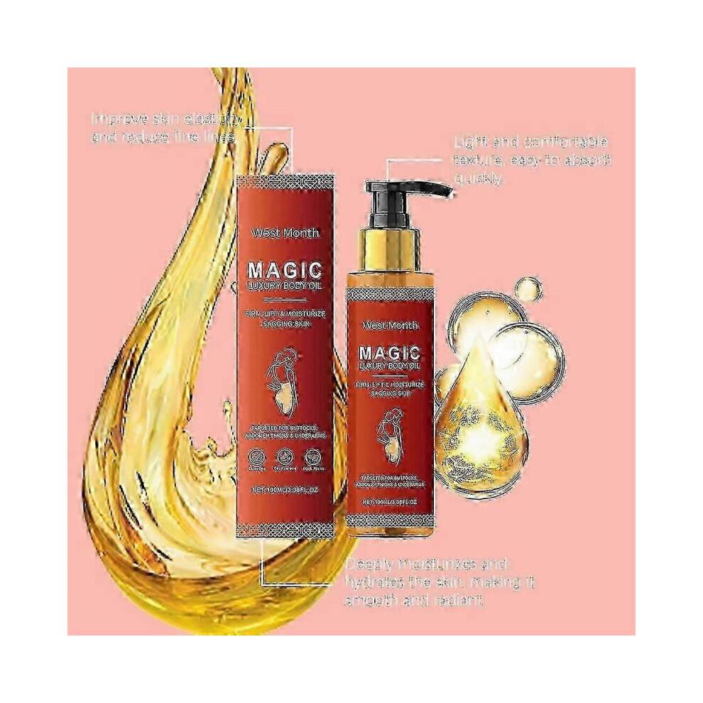 (3PCS) Olio rassodante per il corpo Magics Olio per il corpo di lusso Olio idratante e rassodante per la pelle di tutto il corpo, braccia, petto, cosce e pancia