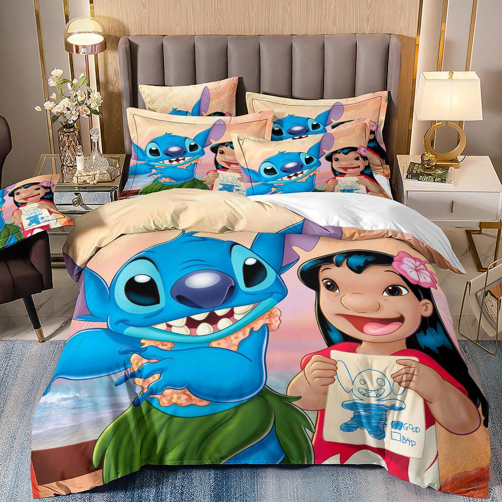 3D Digital Printing Quilt Cover Pillowcase Bedding Cartoon Three-Piece Set Home Textile Four-Piece Set