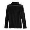 Half High Collar Long Sleeves Slim Fit Bottoming Blouse Autumn Winter Thickened Fleece Lined Pure Color Thermal Top Daily Clothing