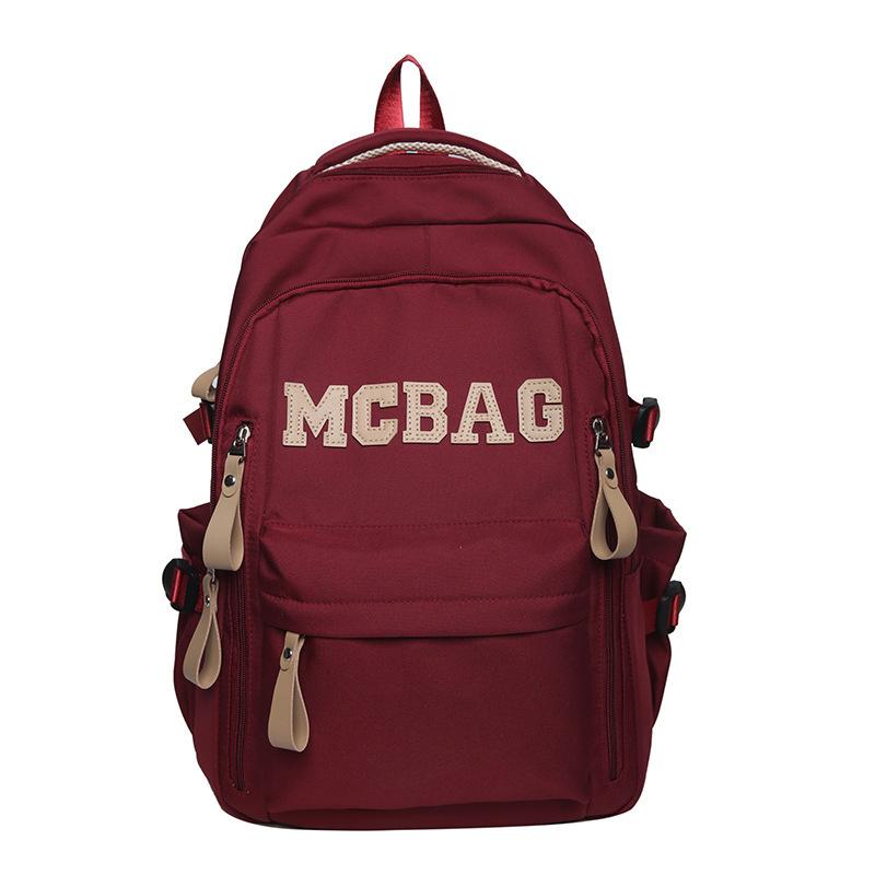 Schoolbag New School Bag Male College Students Large Capacity High School Junior High School Students Fashion Casual Backpack Alphabet Bag