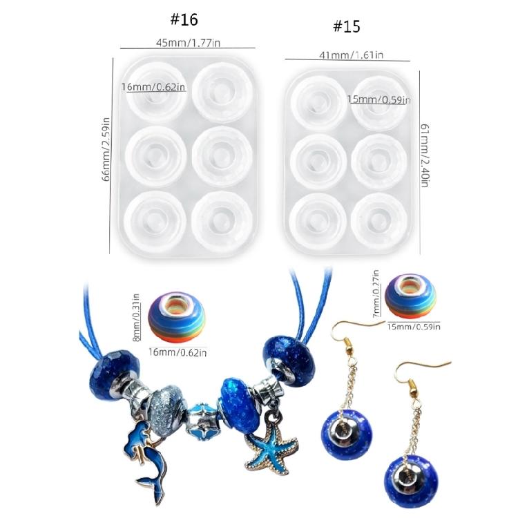 Silicone Bead Pendant Mold for DIY Bracelet Jewelry Making Craft Jewelry Casting