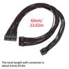Black Flat 10Pin + 18Pin To 24Pin Modular Power Cable 18AWG for Computer Power Supply 60cm Length