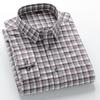 New 100% Pure Cotton Flannel Men's Plaid Shirts Male Business Casual High Quality Long sleeve Shirt for Men Pocket Shirt 4XL 5XL