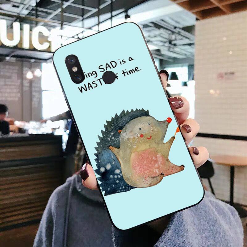 YNDFCNB Kawaii Jeż Etui na Telefon dla Xiaomi mi 8 9 10 lite pro 9SE 5 6 X max 2 3 mix2s F1
