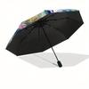 Disney Mermaid, Underwater Kingdom Automatic Open/Close Umbrella - Cute Umbrella with Cute Design, Portable 3-Fold Compact Umbrella for Men