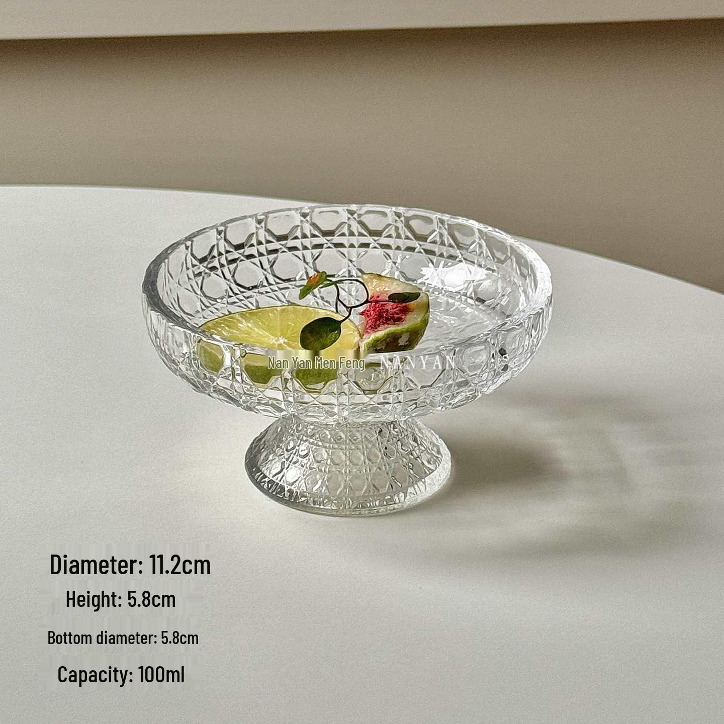 Premium Glacier Glass Fruit and Pastry Plate for Snack and Candy Display