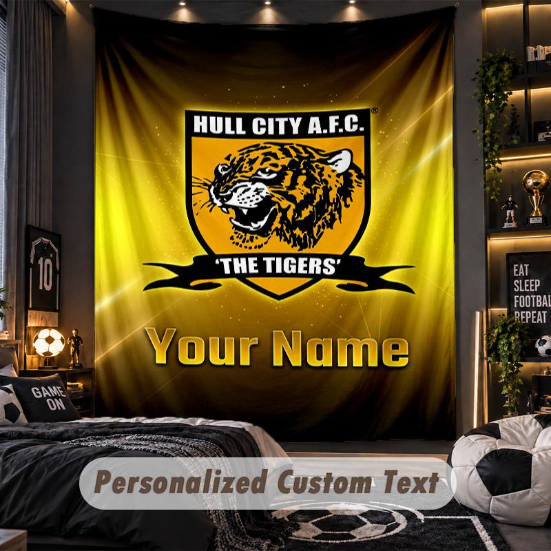 TapestryHull City Custom Name Text Personalized Wall Hanging Tapestry Home Wall Decor