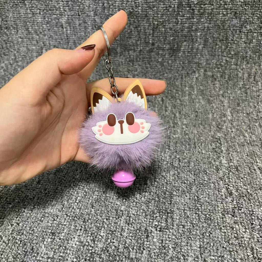 New Lucky Cat Bell Plush Keychain - Cute Gift for Backpacks, Bedrooms, or School Activities