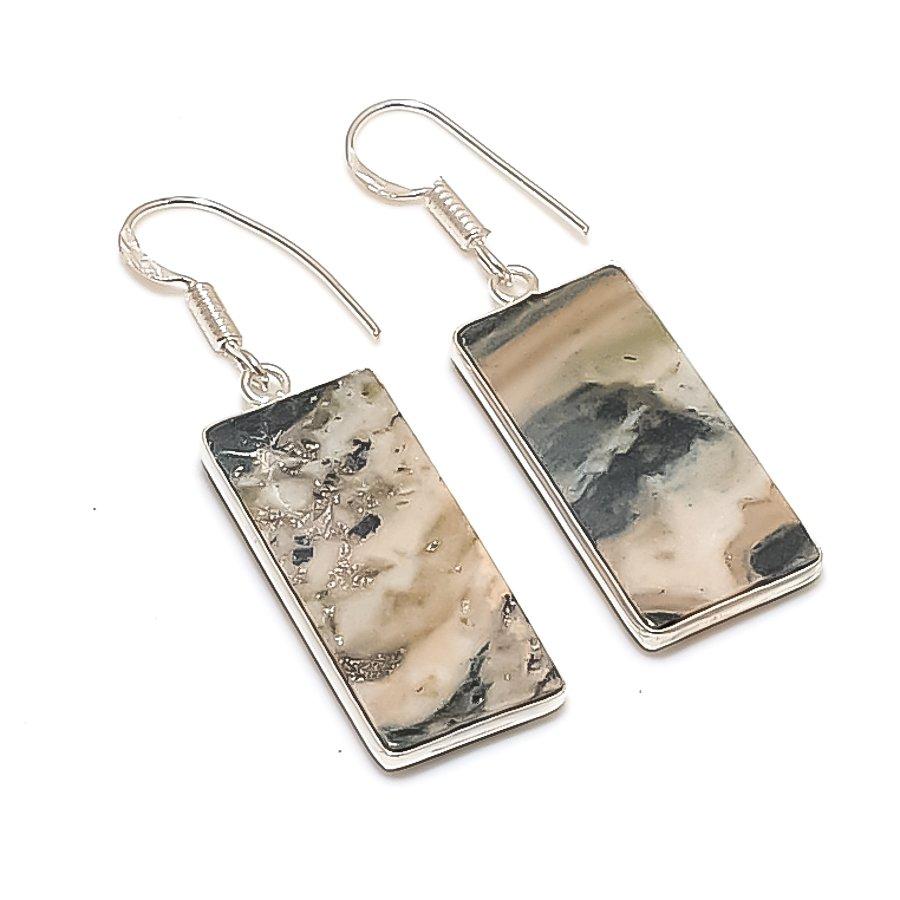 Natural Imperial Jasper Gemstone 925 Sterling Silver Jewelry Earring 1.81  AE-11985