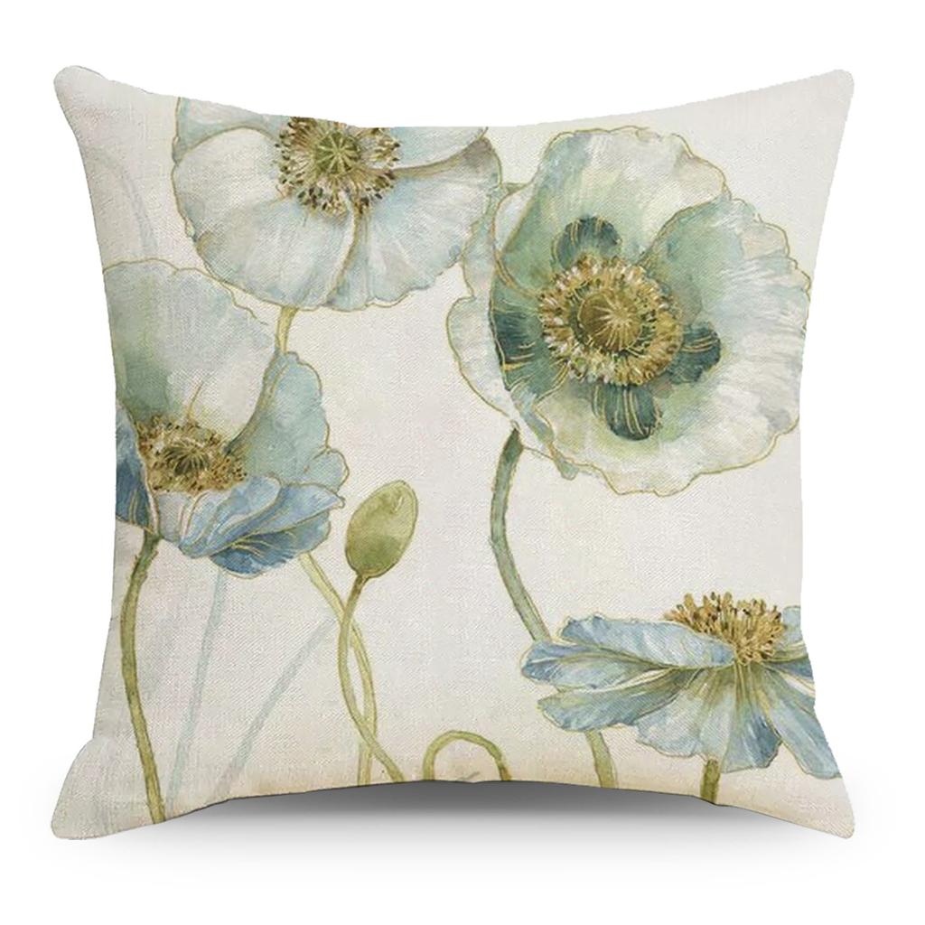 Art Floral Cotton and Linen Pillow Case Car Pillow Sofa Cushion