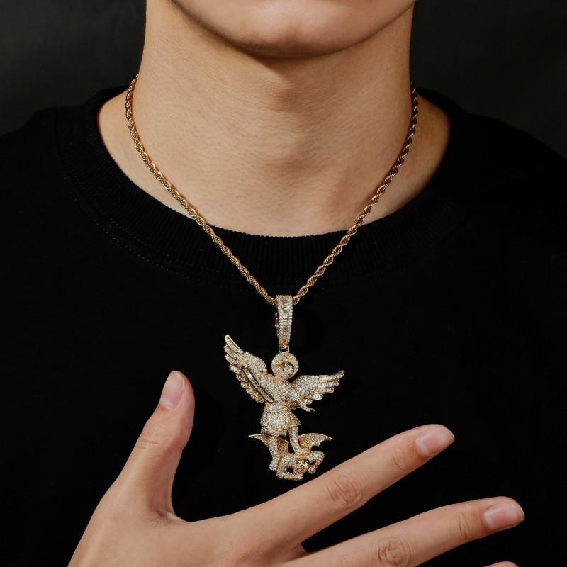 Angel Pendant Necklace Classic Unique Gold Plated Jewelry